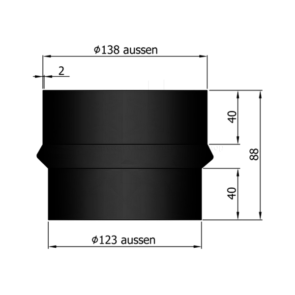 Rauchrohrerweiterung 125 - 130 mm